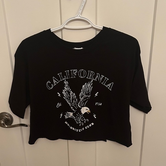 Garage Tops - Garage Black Crop Top with Eagle Graphic
